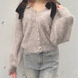 ベロアリボンカーデ