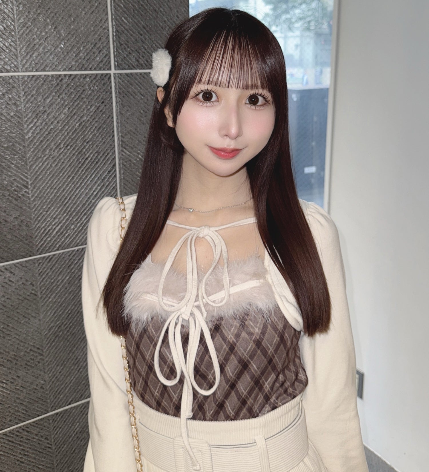 ファー付きボレロ風トップス