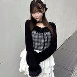 ファー付きボレロ風トップス