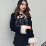 ファー付きボレロ風トップス