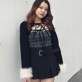 ファー付きボレロ風トップス