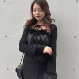 ファー付きボレロ風トップス