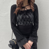 ファー付きボレロ風トップス