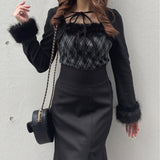 ファー付きボレロ風トップス