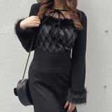 ファー付きボレロ風トップス