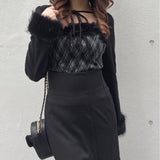 ファー付きボレロ風トップス