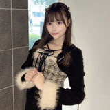 ファー付きボレロ風トップス