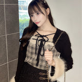 ファー付きボレロ風トップス