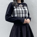 フロントアキリボンニット