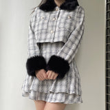 ファー付きバイカラーセットアップ