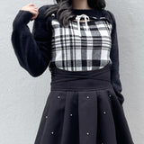 フロントアキリボンニット