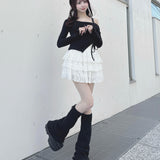 長袖アシメドロストカットソー