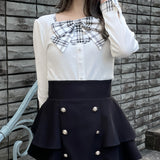 リボンレイヤードトップス