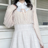 レイヤードケーブルニット