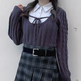 レイヤードケーブルニット