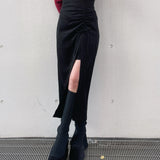 ギャザースリットスカート