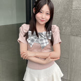 リボンレイヤードトップス