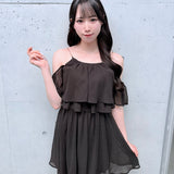 【一部商品７月中旬お届け予定】アメスリフリルレイヤードロングワンピース