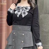 リボンレイヤードトップス