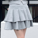 【セットアップ対応アイテム】タックティアードスカート