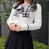 リボンレイヤードニット