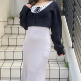 【予約商品 12月上旬お届け】ボレロアンサンブルニットワンピース