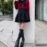 リボンレイヤードニット