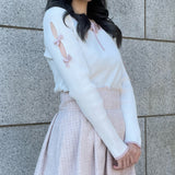 スリットリボンスリーブトップス