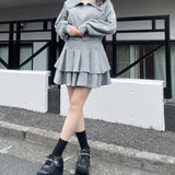 【セットアップ対応アイテム】タックティアードスカート