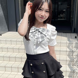 リボンレイヤードトップス