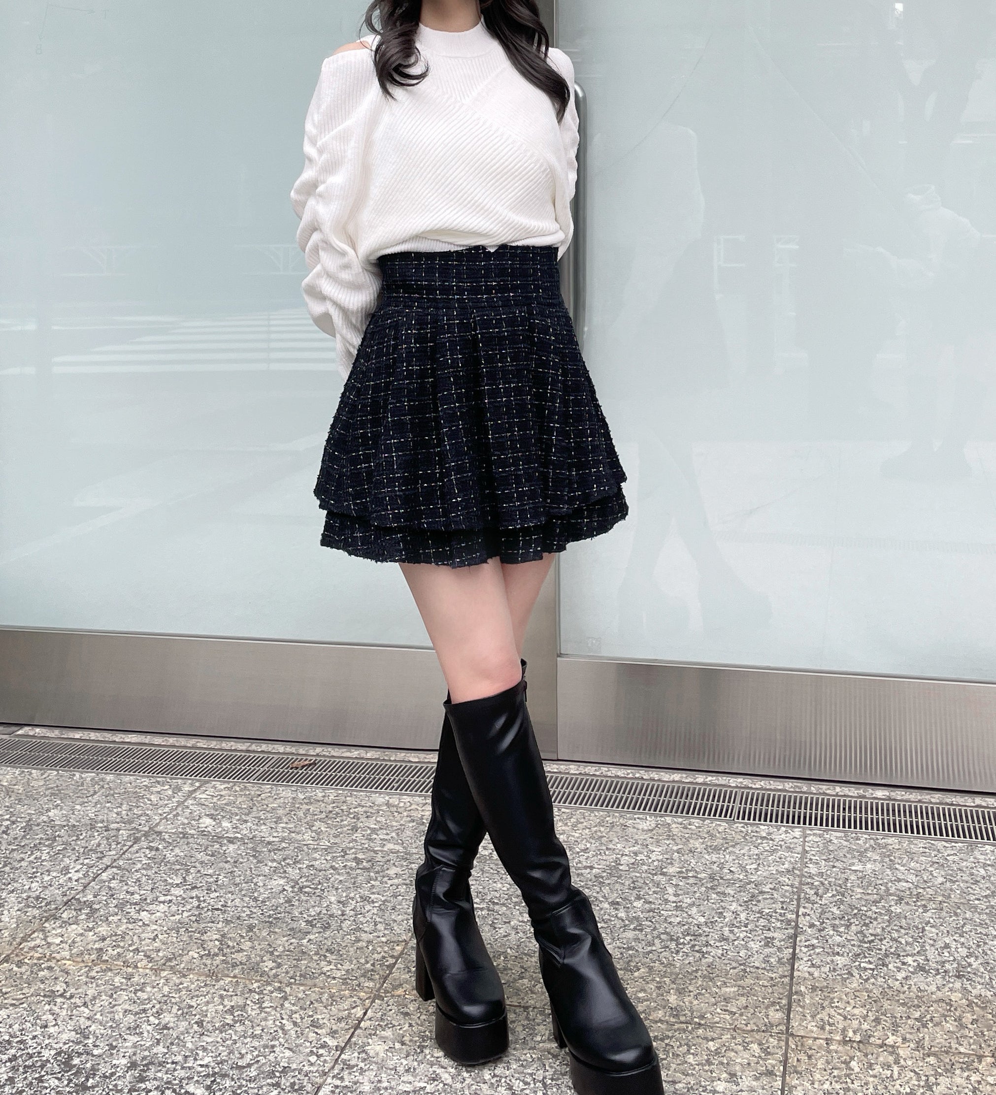 ダブルフレアスカート