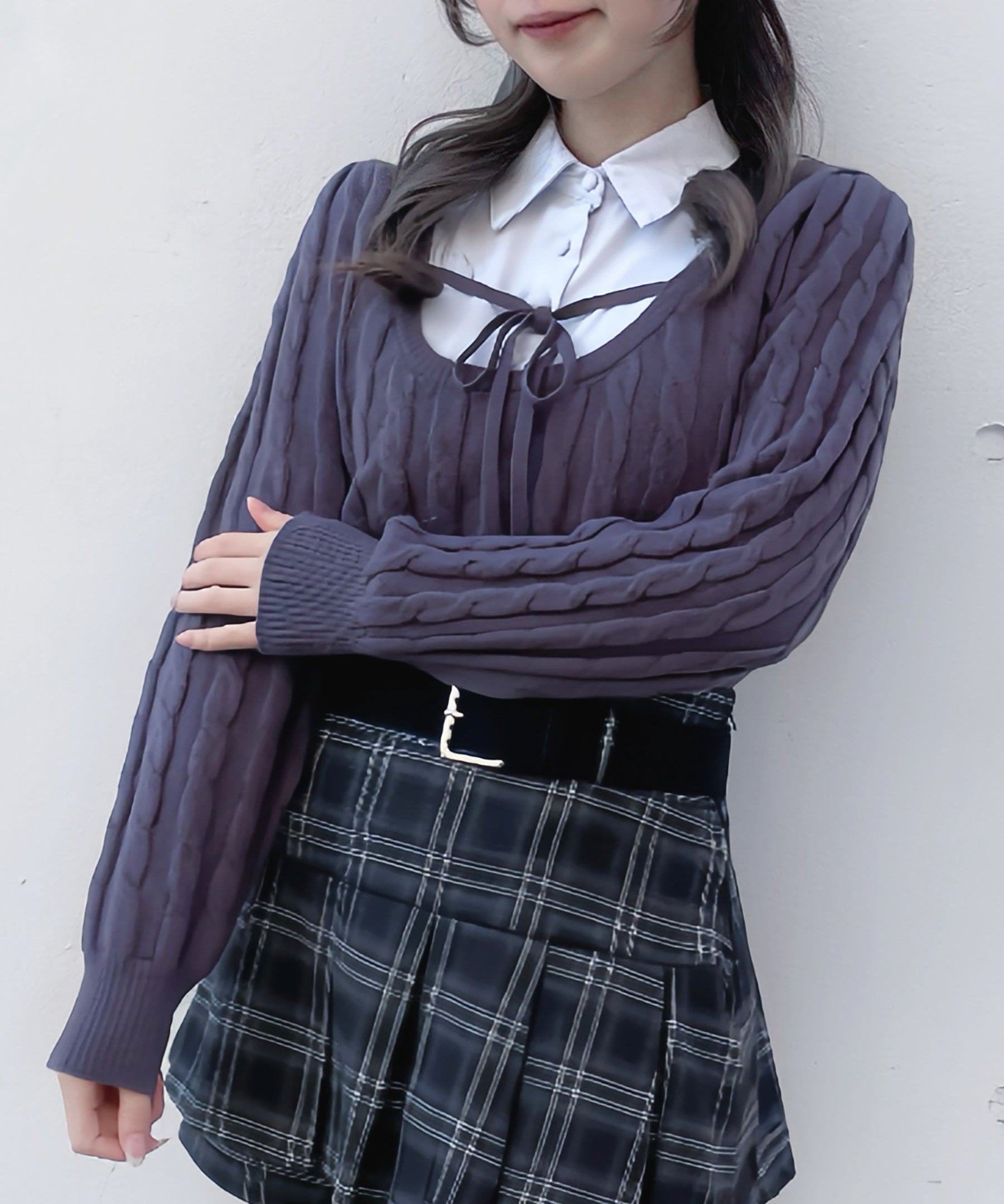 【 pium 】レイヤードケーブルニット ルミネ限定カラー ブラック×ミックス IMG_4528_87.png?v=1754270565&