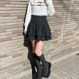 ケーブルダブルリボンニット