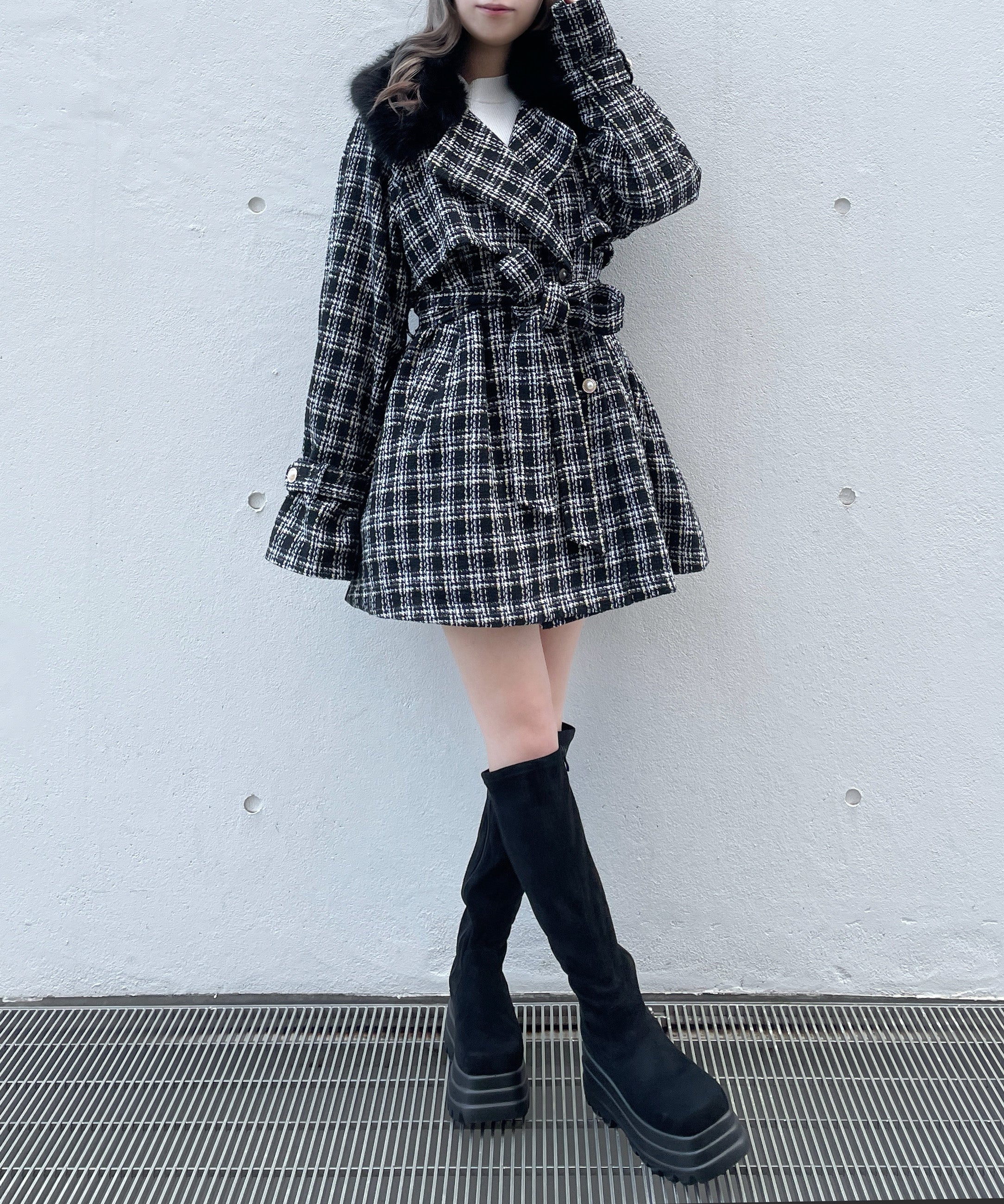 レディース♡ボア付きハーフコート♡ サニークラウズ 衿ボアハーフコート〈レディース〉｜Sunny