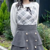 フロントアキリボンニット