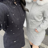 【セットアップ対応アイテム】 キルティングニットスカート