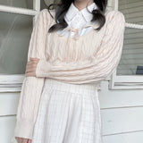 レイヤードケーブルニット