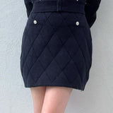 【セットアップ対応アイテム】 キルティングニットスカート