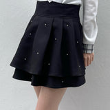 【abcボトムス10％割♡】ダブルフレアスカート