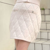 【セットアップ対応アイテム】 キルティングニットスカート