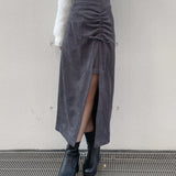 ギャザースリットスカート
