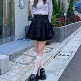 ケーブルダブルリボンニット