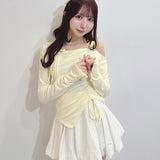 長袖アシメドロストカットソー