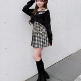 【予約商品11月上旬お届け】ショートニット×ミニワンピセット