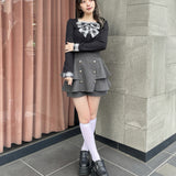 リボンレイヤードトップス