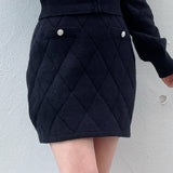 【セットアップ対応アイテム】 キルティングニットスカート