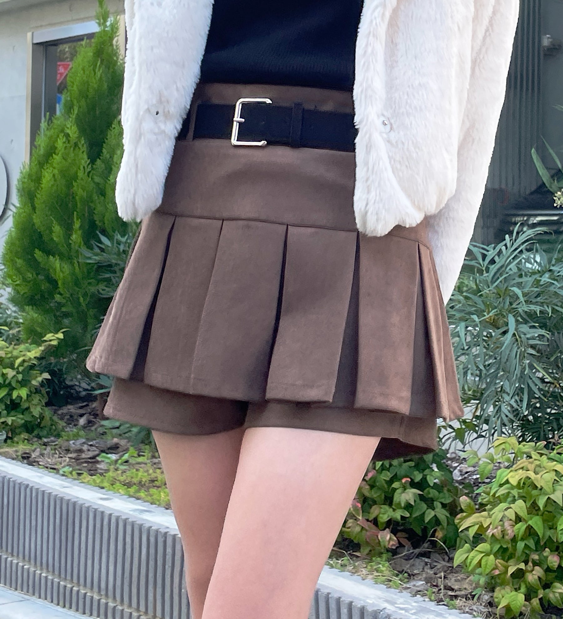 ベルト付きスカパン