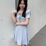 【予約商品　4月上旬発送予定】パイピングリボンワンピース