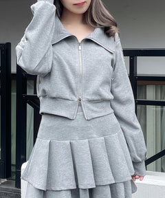 【セットアップ対応アイテム】
袖ビジュージップアップ