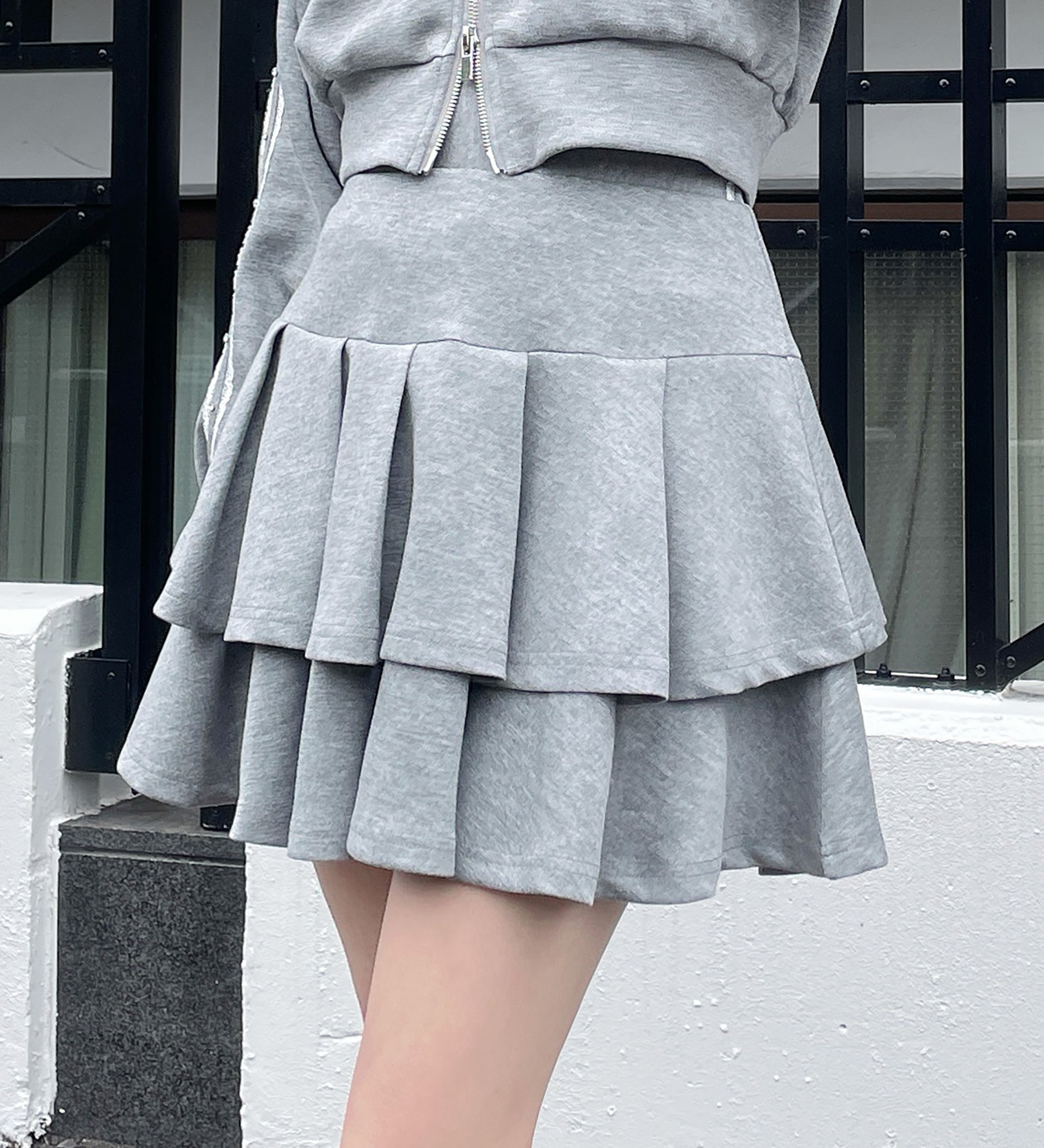 【セットアップ対応アイテム】タックティアードスカート